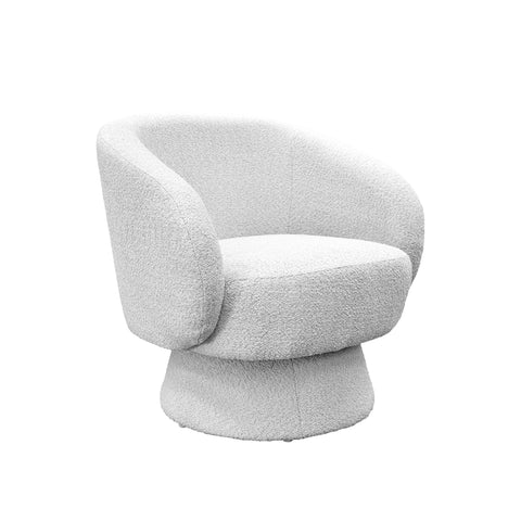 Sillón Individual Luna - Tela Chenille Color Blanco