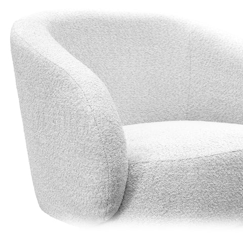 Sillón Individual Luna - Tela Chenille Color Blanco