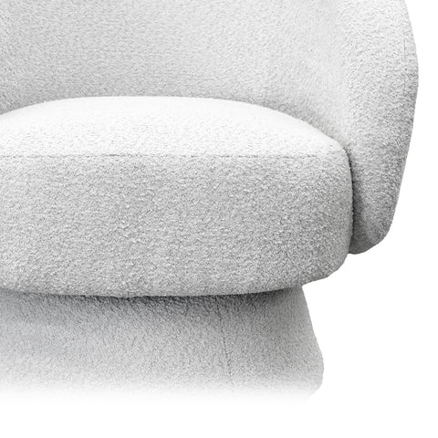 Sillón Individual Luna - Tela Chenille Color Blanco