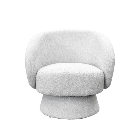 Sillón Individual Luna - Tela Chenille Color Blanco