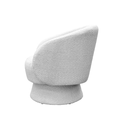 Sillón Individual Luna - Tela Chenille Color Blanco
