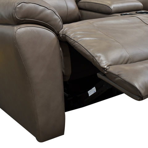 Sala Madrid Reclinable - Sofa - Love Seat C/Consola - Piel Beige