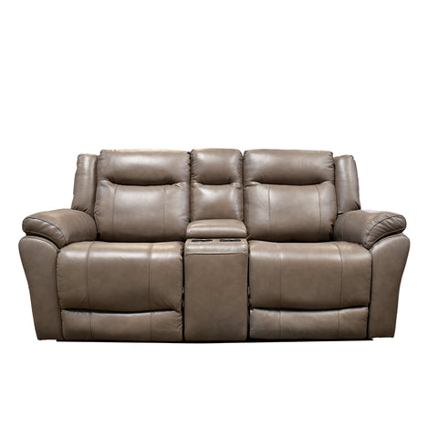 Sala Madrid Reclinable - Sofa - Love Seat C/Consola - Piel Beige