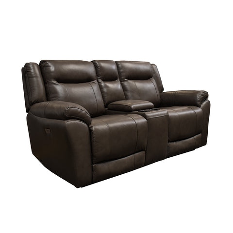 Sala Madrid Reclinable - Sofa - Love Seat C/Consola - Piel Beige