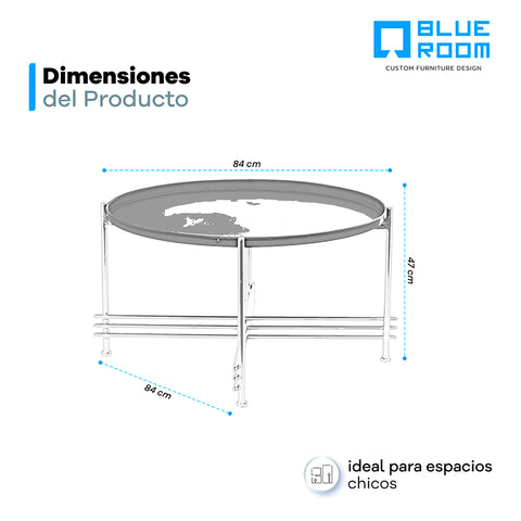 Mesa de Centro de Metal Negro con base en Forma de X