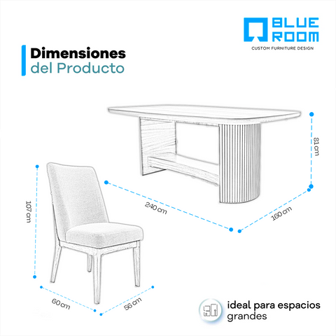 Comedor Moltelli 10P - Parota