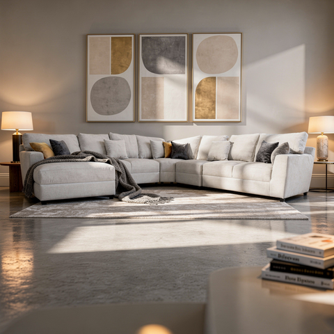 Sala Modular Mykonos - 5 Piezas - Edimburgo Zinc