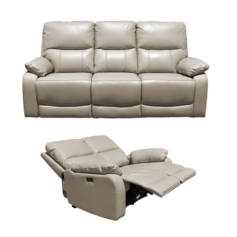 Sala Nantes - Sofá y Love Seat - Piel Madras Alabaster