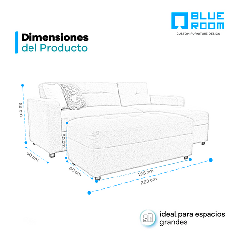 Sala Esquinera Nizo Chaise Derecho - Jeff Pweter