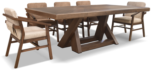 Comedor Nour 8 Personas - 6 sillas Bull Cafe - 2 sillas Bull Beige