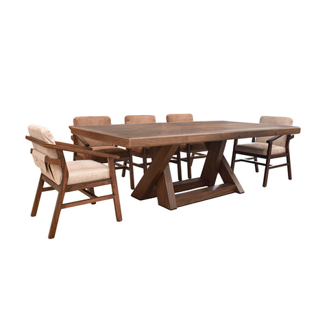 Comedor Nour 8 Personas - 6 sillas Bull Cafe - 2 sillas Bull Beige