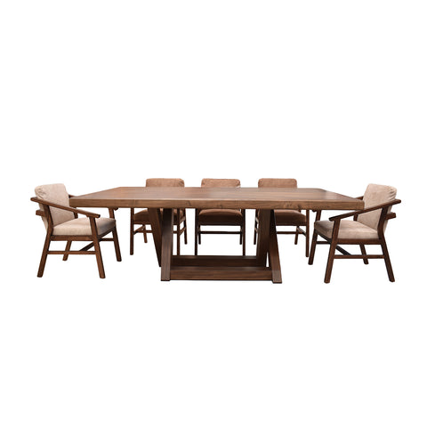 Comedor Nour 8 Personas - 6 sillas Bull Cafe - 2 sillas Bull Beige