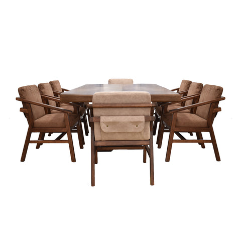 Comedor Nour 8 Personas - 6 sillas Bull Cafe - 2 sillas Bull Beige