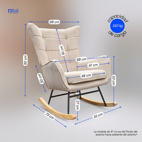 Sillón Mecedora Nuuk - Gris Claro