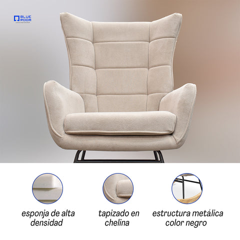 Sillón Mecedora Nuuk - Gris Claro