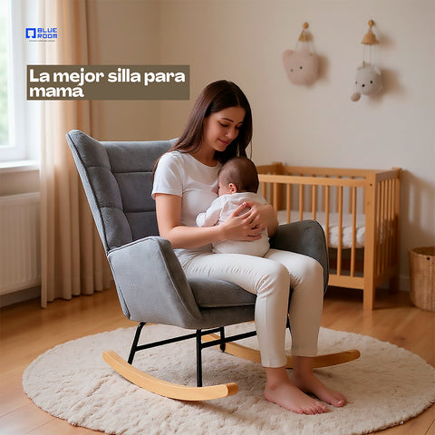 Sillón Mecedora Nuuk - Gris Claro