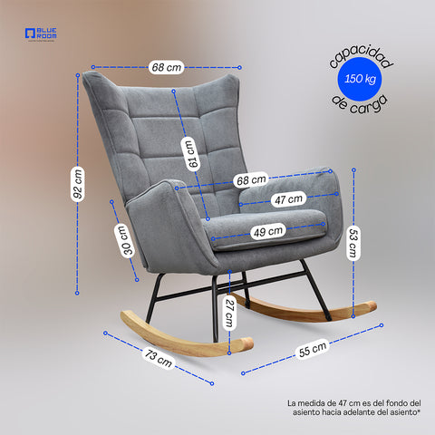 Sillón Mecedora Nuuk - Gris Claro
