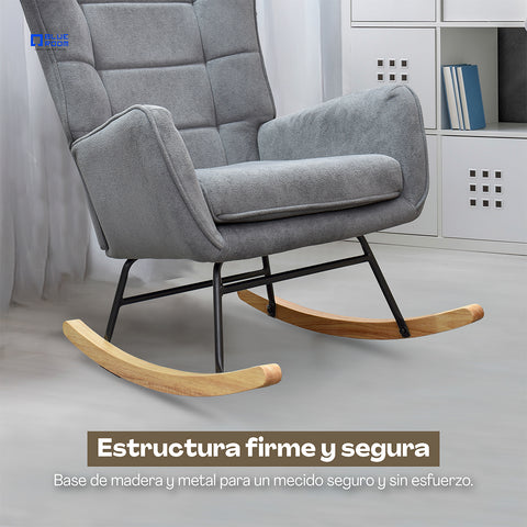Sillón Mecedora Nuuk - Gris Claro