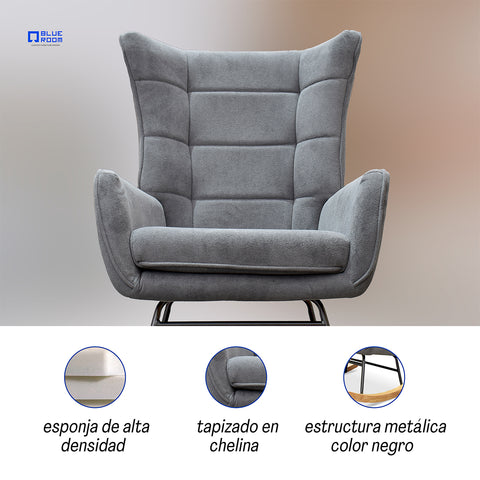 Sillón Mecedora Nuuk - Gris Claro