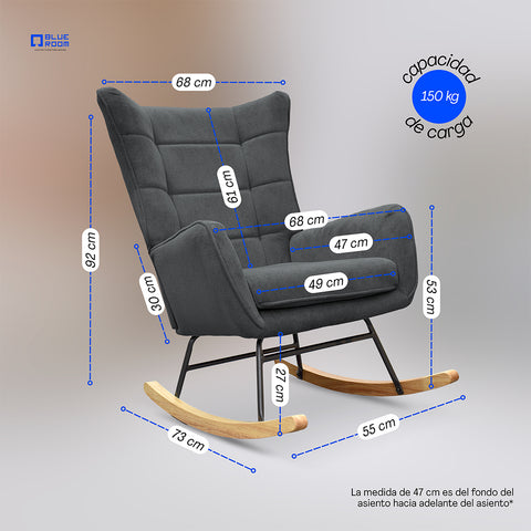 Sillón Mecedora Nuuk - Gris Claro