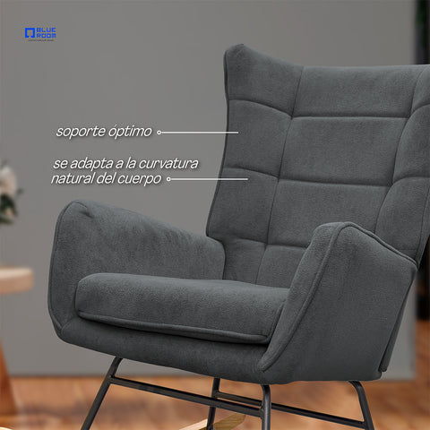 Sillón Mecedora Nuuk - Gris Claro