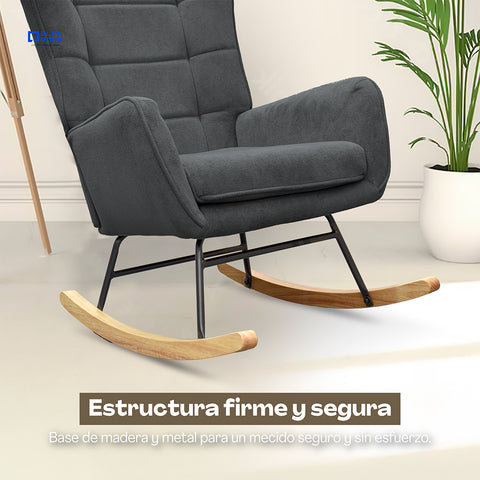 Sillón Mecedora Nuuk - Gris Claro
