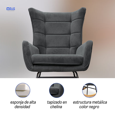Sillón Mecedora Nuuk - Gris Claro