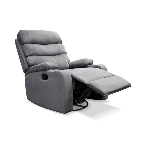 Sillón Reclinable Giratorio Con Mecedora de Tela Microfibra Otto -Beige