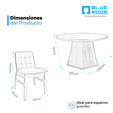 Comedor Owen 6 Personas - Nogal