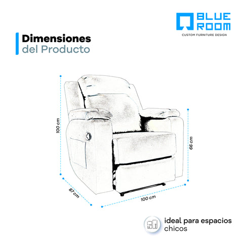 Sillón Reclinable Pilsen - Búfalo acero