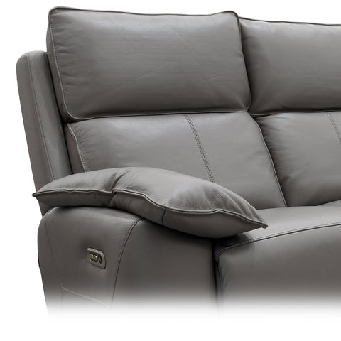 Sala Reclinable Praga - Sofá y Love Seat - Tacto Piel Gris