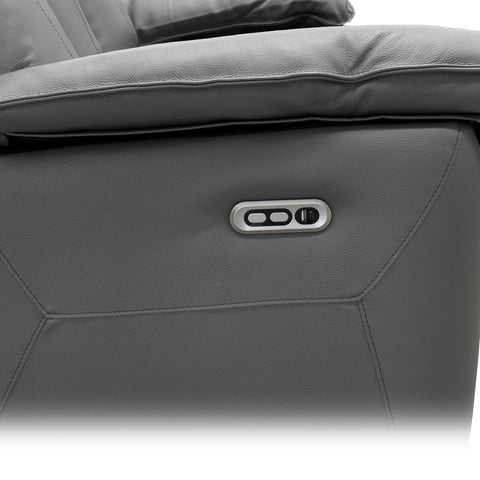 Sala Reclinable Praga - Sofá y Love Seat - Tacto Piel Gris