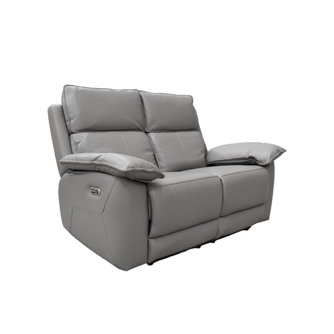 Sala Reclinable Praga - Sofá y Love Seat - Tacto Piel Gris