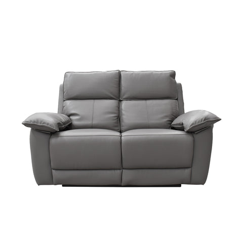 Sala Reclinable Praga - Sofá y Love Seat - Tacto Piel Gris