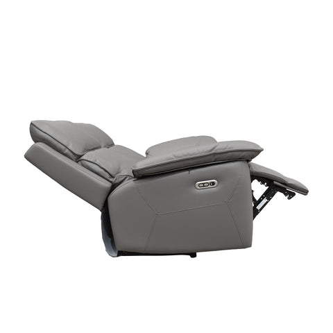 Sala Reclinable Praga - Sofá y Love Seat - Tacto Piel Gris