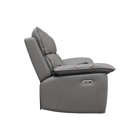 Sala Reclinable Praga - Sofá y Love Seat - Tacto Piel Gris