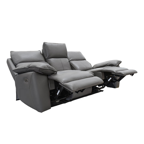 Sala Reclinable Praga - Sofá y Love Seat - Tacto Piel Gris