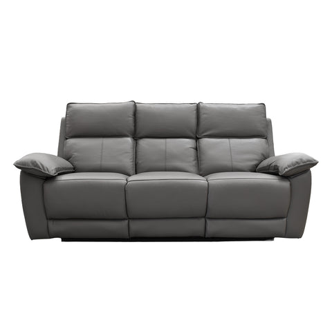 Sofá Reclinable Praga - Tacto Piel Gris