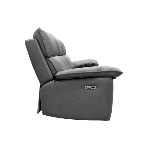 Sofá Reclinable Praga - Tacto Piel Gris