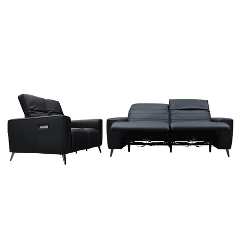 Sala Provenza - Sofá y Love Seat - Tacto Piel Negro