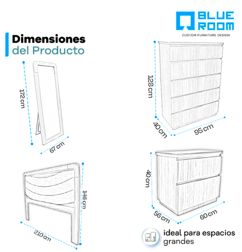 Recámara Lyra 5 pzas - Walnut