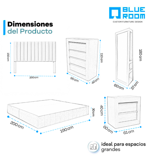 Recámara Madison KS Con Base V2 - Tzalam
