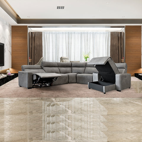 Sala Modular Bellagio - Tacto Piel Gris