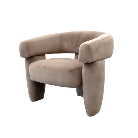 Sillón Individual Elegante Sahara - Tela Terciopelo Arena