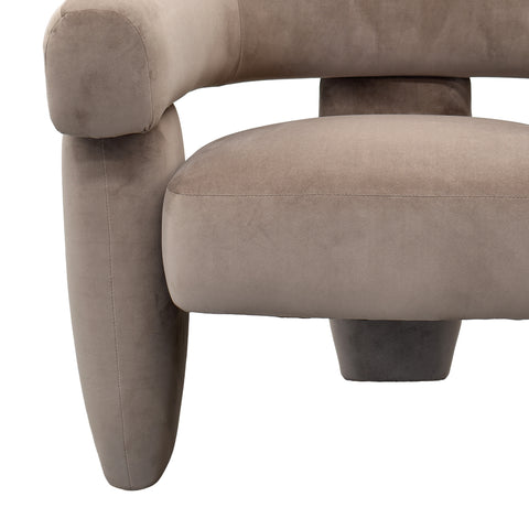 Sillón Individual Elegante Sahara - Tela Terciopelo Arena