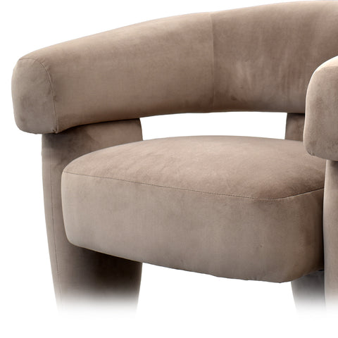 Sillón Individual Elegante Sahara - Tela Terciopelo Arena