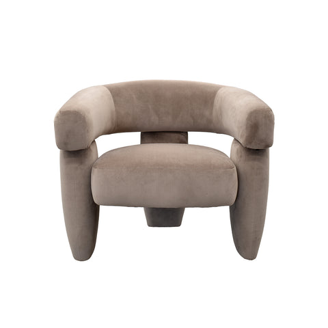 Sillón Individual Elegante Sahara - Tela Terciopelo Arena