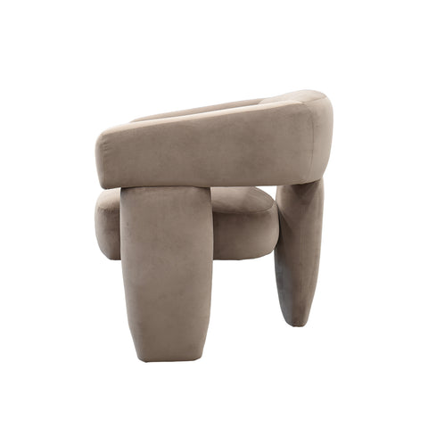 Sillón Individual Elegante Sahara - Tela Terciopelo Arena