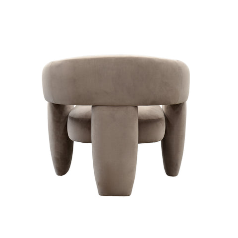 Sillón Individual Elegante Sahara - Tela Terciopelo Arena