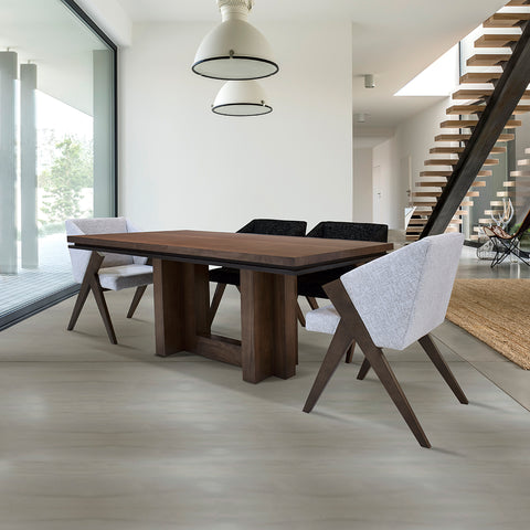 Comedor Santorini - 6 sillas - Nogal (4 sillas Snow Black, 2 Sillas Snow White)